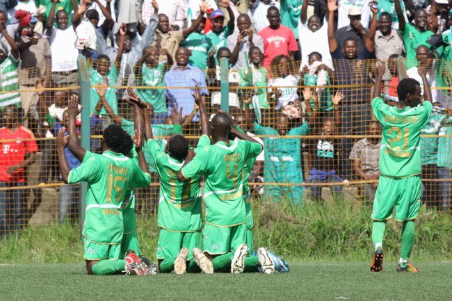 Gor Mahia players celebrate their second goal against City Stars(Photo by Shutterspeed)