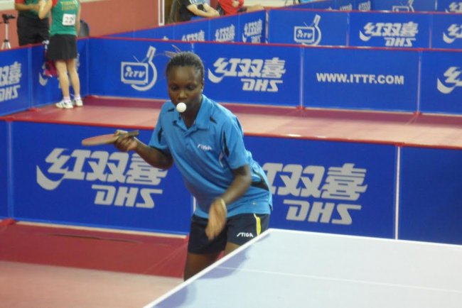 Gloria Sigowo of Kenya at the Aspire Zone hall.(Photo:Courtesy)