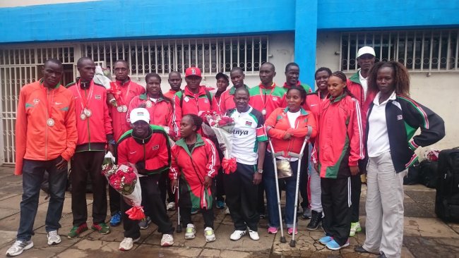 Kenya Paralympics team that competed at the qualifying event in Morocco.(Photo:Courtesy)
