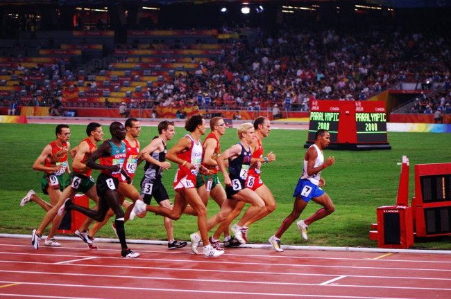 Henry Kirwa in the 5000m race in London. He won the T13 5000m gold in Rio on Thursday. 