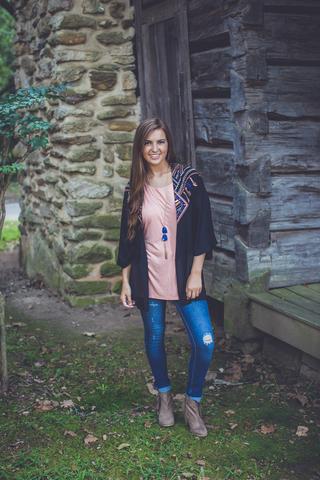 Wandering Wish Kimono in Black