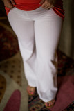 Linen Maternity Pants in White