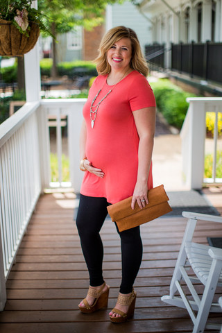 WEB EXCLUSIVE: Basic Maternity Top in Coral